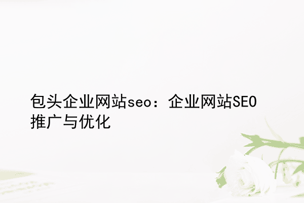 包头企业网站seo：企业网站SEO推广与优化