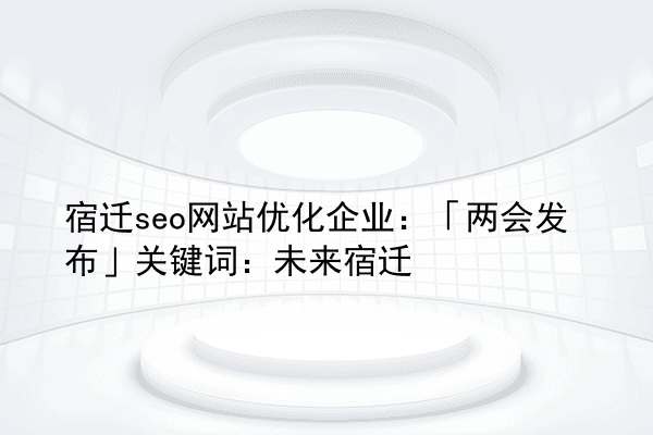 宿迁seo网站优化企业：「两会发布」关键词：未来宿迁