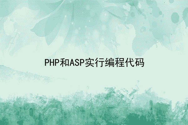 PHP和ASP实行编程代码
