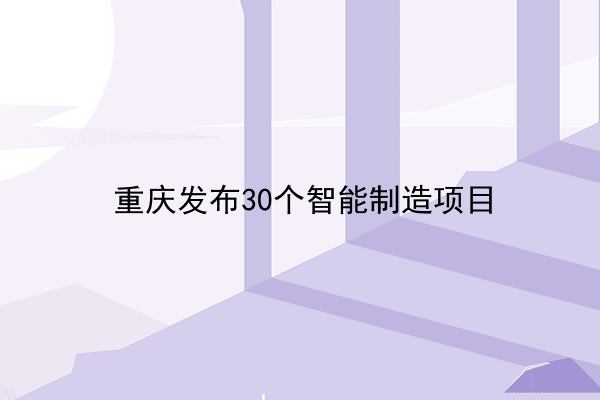 重庆发布30个智能制造项目