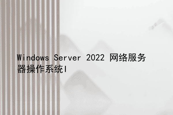 Windows Server 2022 网络服务器操作系统I