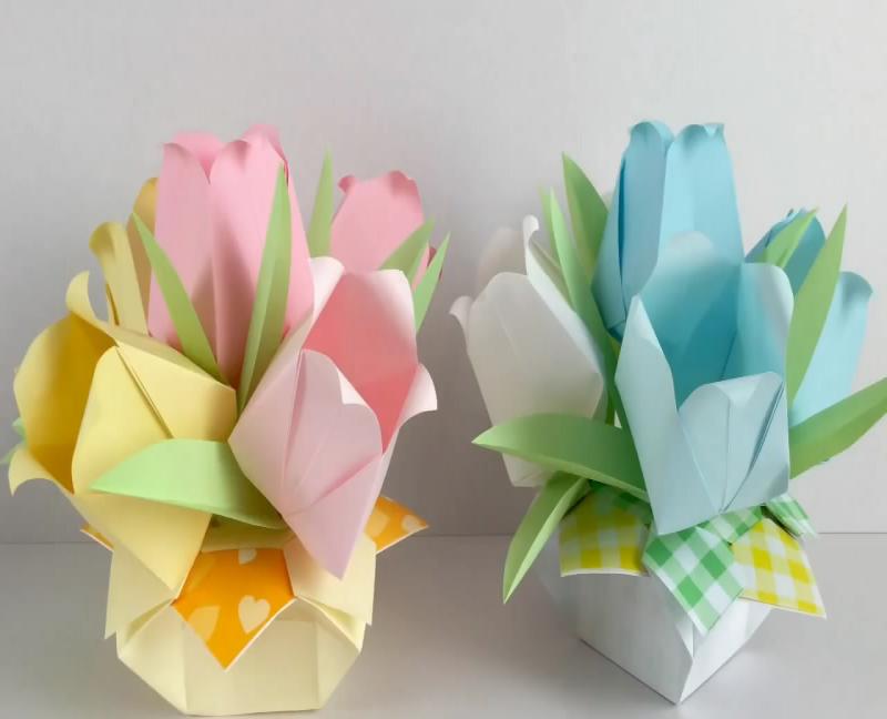 承继手工艺术品,飞手指尖理想,今天分享如何折纸百合花束课堂教
